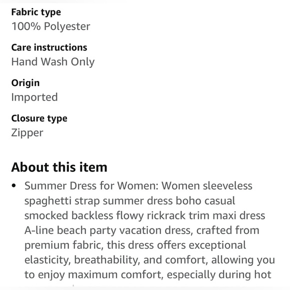 Boho Spaghetti Strap Backless Smocked Rickrack Trim Flowy A-line Maxi Sundress - Picture 4 of 4